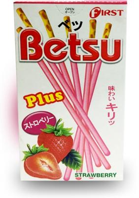 Бисквитная палочка с клубникой "BETSU Biscuit Sticks PLUS - Strawberry" 35 грамм