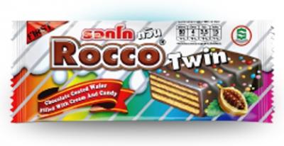 Шоколадные вафли с кремовой начинкой "ROCCO Twin Chocolate with cream Filling" 16 грамм