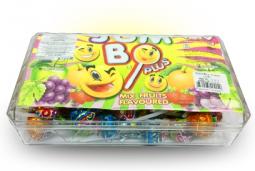 Конфеты на палочке кола, клубника, лимон в боксе "Popza Jumbo Plus Lollipop Crystal Box" 8 грамм