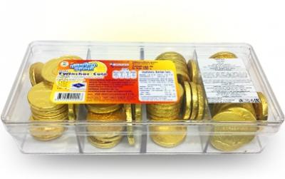 Шоколадные золотые монеты "Twinchoc Gold Coin" (в упаковке 60шт.) 180 грамм