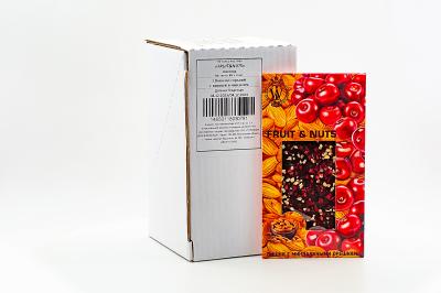 Шоколад горький World & Time «FRUIT&NUTS» вишня с миндальными орешками 80 гр