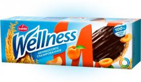 Печенье Wellness цельнозерновое абрикосовое глазированное витаминами 150 гр