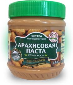 Арахисовая паста Азбука Продуктов Экстра без сахара с кусочками 340 гр